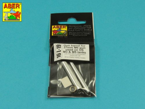 Aber Models Gun barrel for 37 mm M6 gun used on US M3 & M5 tanks 1:16 (16 L-19)