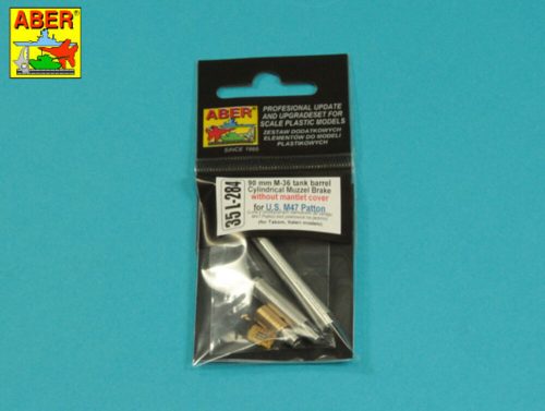 Aber Models 90 mm M-36 tank barrel cyrindrical Muzzle Brake without mantlet cover for U.S. M47 Patton 1:35 (35 L-284)