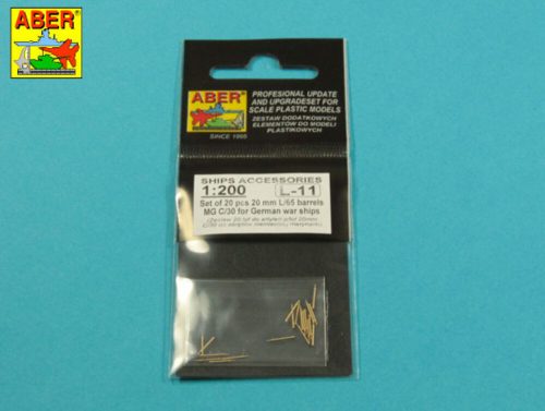 Aber Models Set of 20 pcs 20 mm L/65 barrels MG C/30 for German ships 1:200 (RE-200 L11)