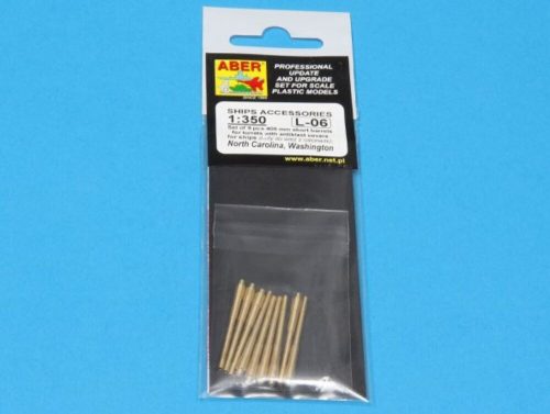 Aber Models Set of 9 pcs 406 mm short barrels for North Carolina 1:350 (RE-350 L06)