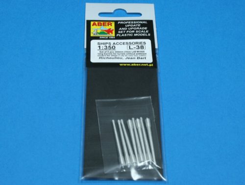 Aber Models 8 pcs 380mm long barrels for Richeulieu 1:350 (RE-350 L38)