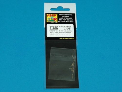 Aber Models Set of 20 pcs 20mm barrels MG C/30 1:400 (RE-400-L05)