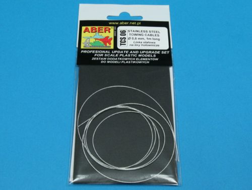 Aber Models Stainless Steel Towing Cables O 0,6mm, 1 m long (TCS 06)