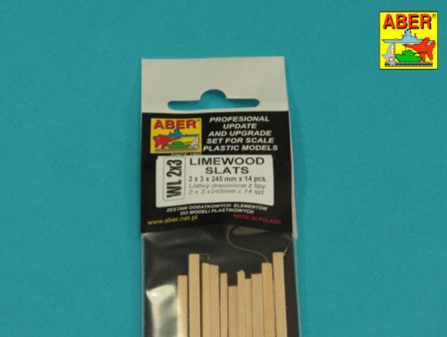 Aber Models Limewood slats 2 x 3 x 245mm x 14 pcs. (WL 2X3)