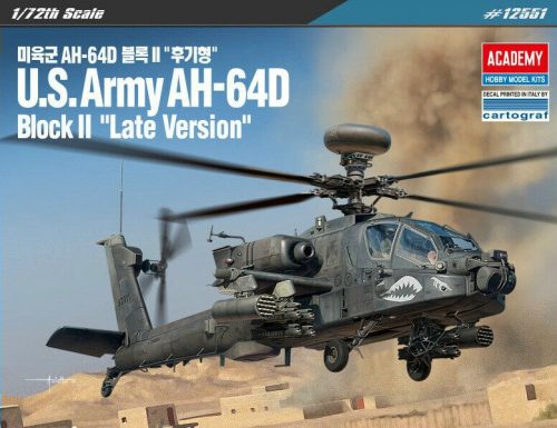 Academy US Army AH-64D Block II Late Ver. 1:72 (12551)