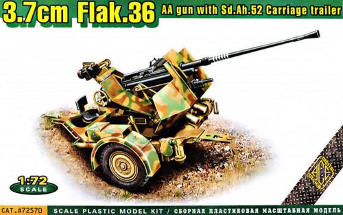 ACE Flak.36  3.7cm. AA gun with Sd.Ah.52 carriage trailer 1:72 (ACE72570)