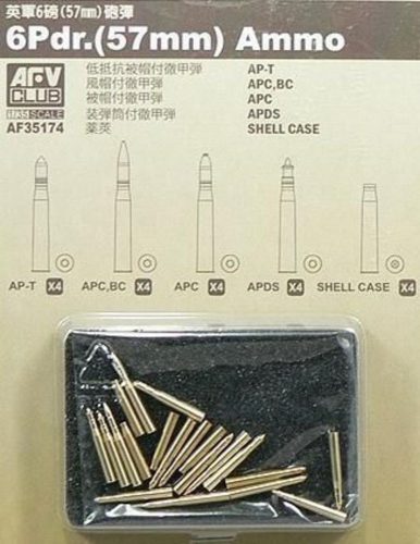 AFV-Club 20 Pdr ammo (57mm) 20 assorted pcs. 1:35 (35174)