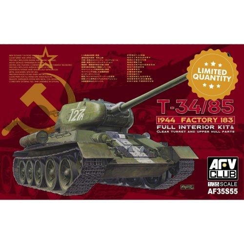 AFV-Club T-34/85 1944 Factory 183(LIMITED)w.trans transparent turret 1:35 (AF35S55)