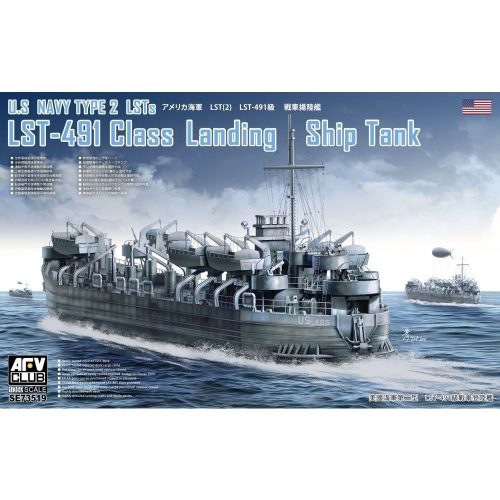 AFV-Club U.S. Navy Type 2 LSTs LST-491 Class Landing Ship Tank 1:350 (SE73519)