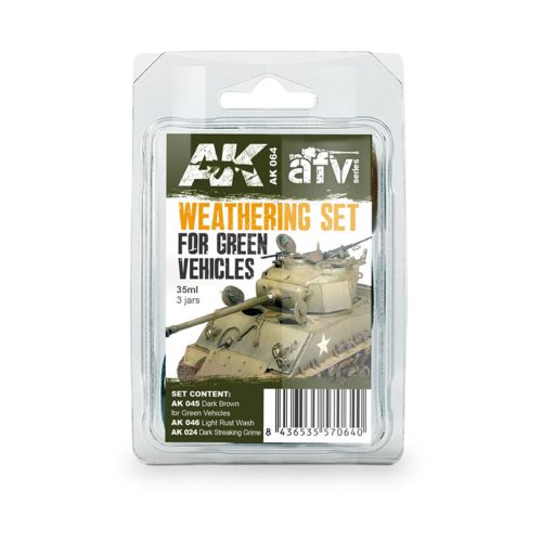 AK Interactive GREEN VEHICLES WEATHERING SET (AK064)