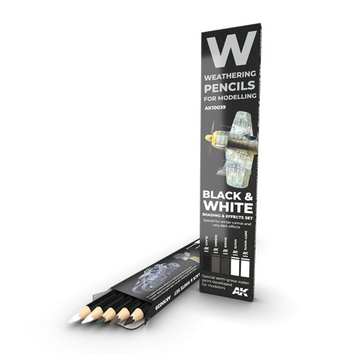 AK Interactive Watercolor Pencils BLACK AND WHITE SET/5 (AK10039)