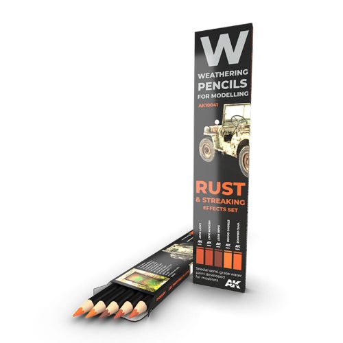 AK Interactive Watercolor Pencils RUST AND STREAKING SET/5 (AK10041)