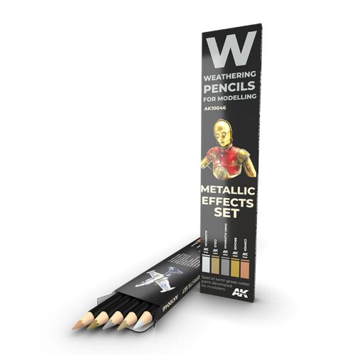 AK Interactive Watercolor Pencils METALLICS SET/5 (AK10046)