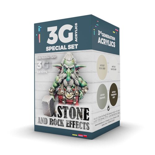 AK Interactive WARGAME COLOR SET STONE AND ROCK EFFECTS (AK1074)