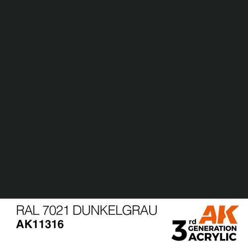 AK Interactive RAL 7021 Dunkelgrau Acrylic Paint 17 ml (AK11316)