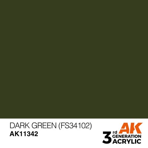 AK Interactive Dark Green (FS34102) Acrylic Paint 17 ml (AK11342)