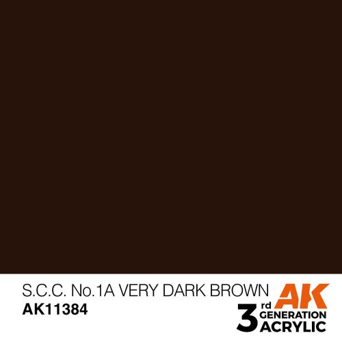 AK Interactive SCC No1A Very Dark Brown Acrylic Paint 17 ml (AK11384)