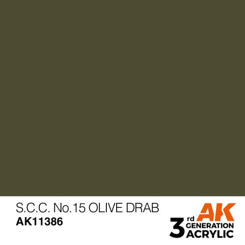 AK Interactive SCC No15 Olive Drab Acrylic Paint 17 ml (AK11386)