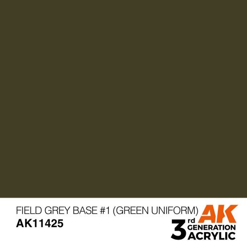 AK Interactive Field Grey Base #1 (Green uniform) Acrylic Paint 17 ml (AK11425)