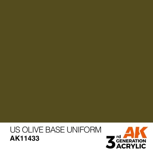 AK Interactive US Olive Base Uniform Acrylic Paint 17 ml (AK11433)