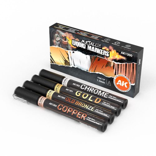 AK Interactive METALLIC Markers (4 references) SET (AK1300)