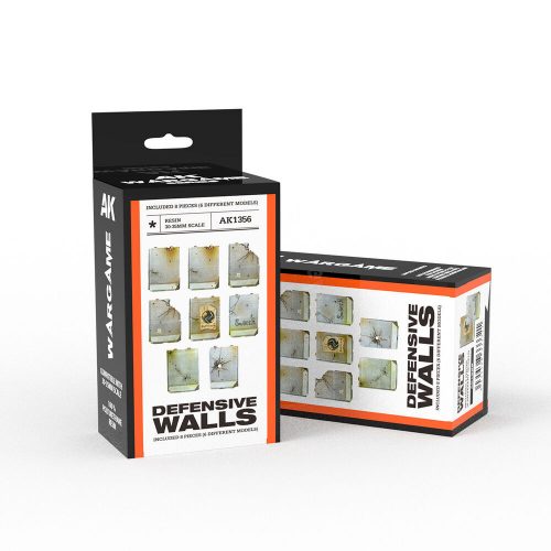 AK Interactive DEFENSIVE WALLS SET WARGAME (RESIN 30-35MM) (AK1356)