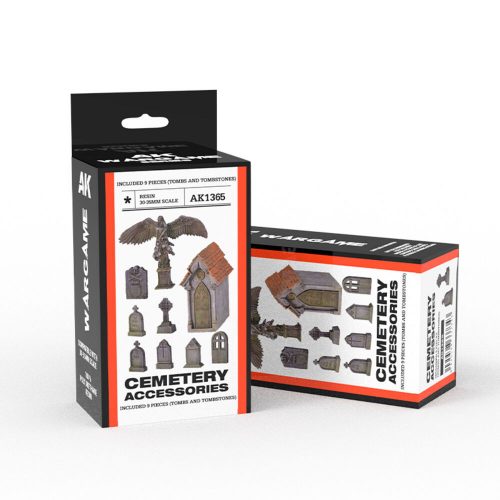 AK Interactive CEMETERY ACCESORIES WARGAME SET (RESIN 30-35MM) (AK1365)