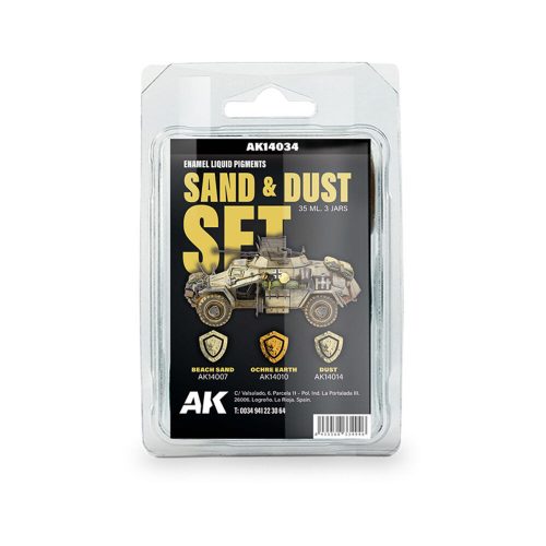 AK Interactive SAND & DUST SET - Liquid Pigment (3 ref) (AK14034)