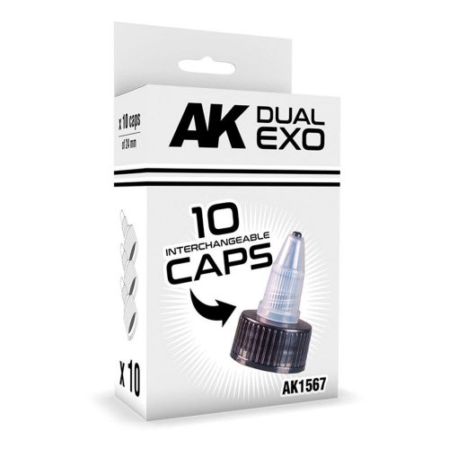 AK Interactive SET BLACK CAPS (24mm diameter) (AK1567)