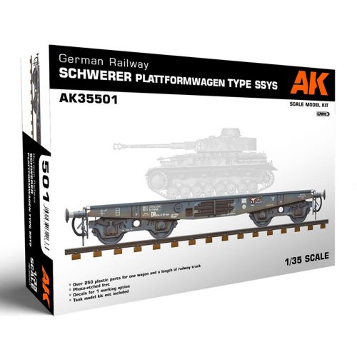 AK Interactive GERMAN RAILWAY SCHWERER PLATTFORMWAGEN TYME SSYS 1/35 1:35 (AK35501)