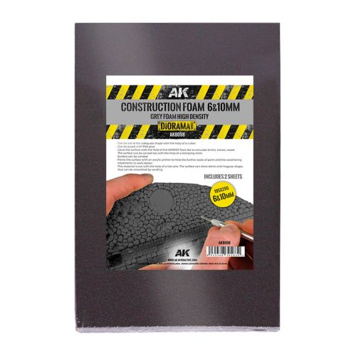 AK Interactive CONSTRUCTION FOAM 6&10MM - BLUE FOAM 195 x 295 MM (2 SHEETS) (AK8098)