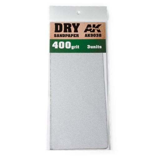 AK Interactive Dry Sandpaper 400 Grit 3 units (AK9038)