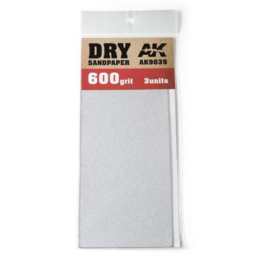 AK Interactive Dry Sandpaper 600 Grit 3 units (AK9039)