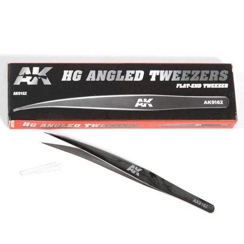 AK Interactive HG ANGLED TWEEZERS 02 (FLAT-END) (AK9162)