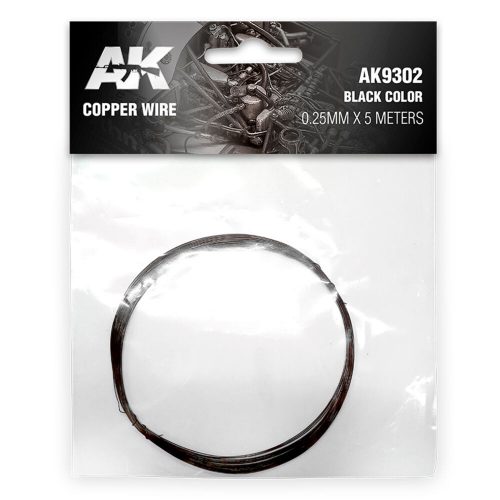 AK Interactive Copper Wire 025mm x 5 meters BLACK COLOR (AK9302)