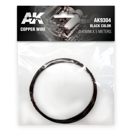 AK Interactive Copper Wire 045mm x 5 meters BLACK COLOR (AK9304)