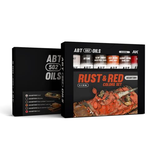 AK Interactive RUST & RED COLORS SET - ABT 502 OILS (AKABT304)