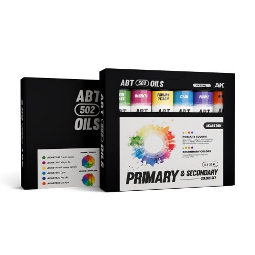 AK Interactive PRIMARY & SECONDARY COLORS SET - ABT 502 OILS (AKABT309)