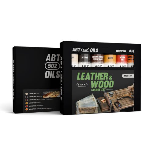 AK Interactive LEATHER & WOOD COLORS SET - ABT 502 OILS (AKABT311)