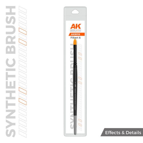 AK Interactive AK SYNTHETIC BRUSH - FILBERT 6  (AKB016)