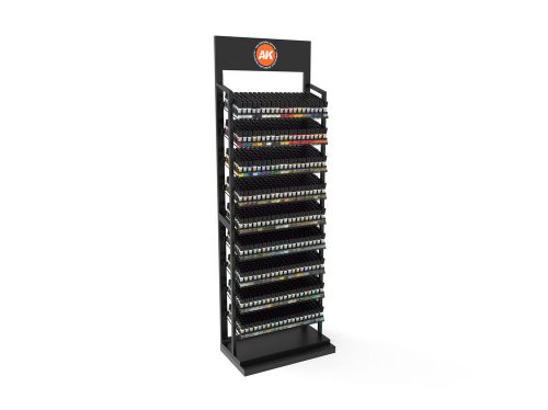 AK Interactive REAL COLORS 17ml AK MODULAR DISPLAY (26 Standard Colors + 24 Civil Colors + 130 Military Colors + New Rack Included) (AK EXP0012)