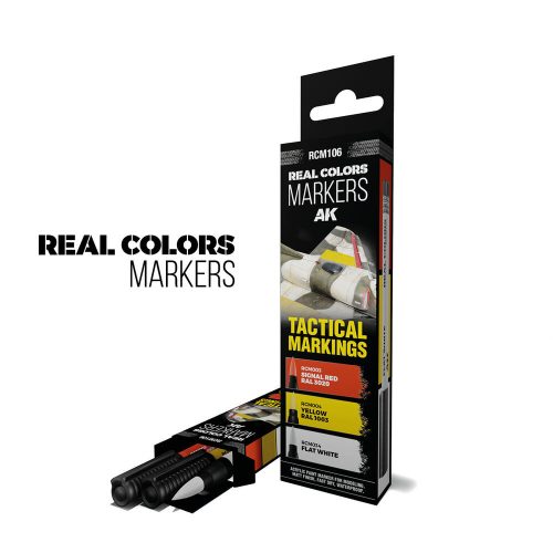 AK Interactive TACTICAL MARKINGS - SET 3 REAL COLORS MARKERS (RCM106)