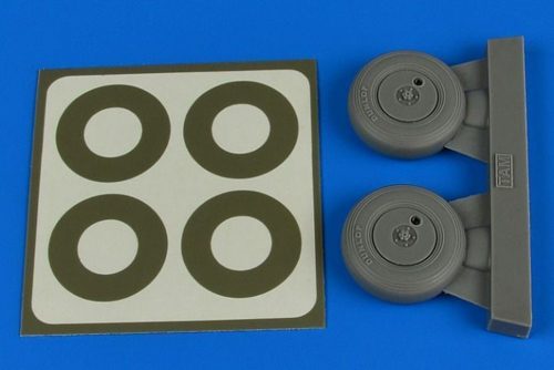 Aires Spitfire Mk.IX wheels (covered) & paint masks for Tamiya 1:32 (2237)