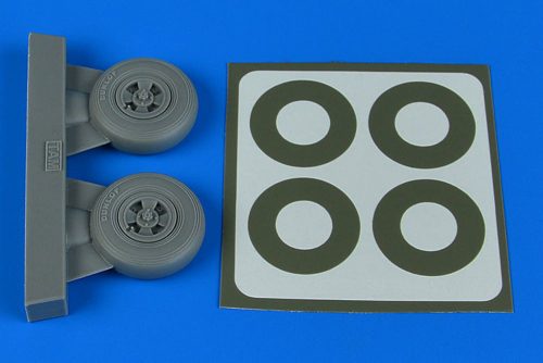 Aires Spitfire Mk.IX wheels (4-spoke) & paint masks for Tamiya 1:32 (2241)