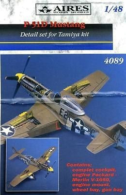 Aires P-51D Mustang Cockpit Set, Motor, Bewaffnung, Fahrwerkschacht 1:48 (4089)