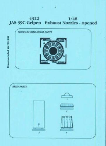 Aires JAS-39C Gripen Schubdüsen - offen für Italeri Bausatz 1:48 (4322)