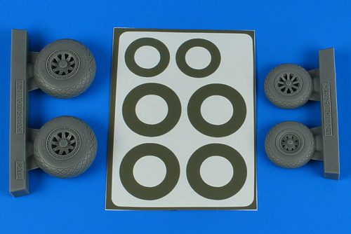 Aires A-26B/C (B-26B/C) Invader wheels & paint masks late - diamond pattern for ICM 1:48 (4849)