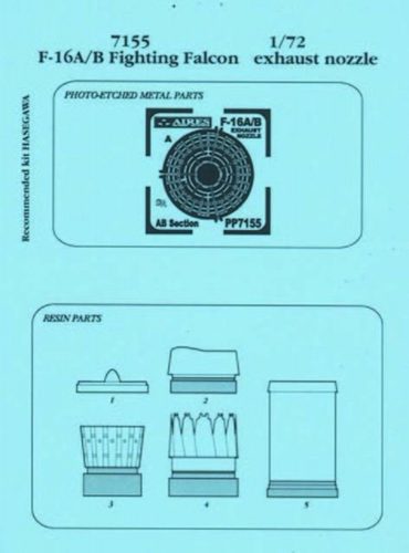 Aires F-16A, B Schubdüsen für Hasegawa Bausatz 1:72 (7155)