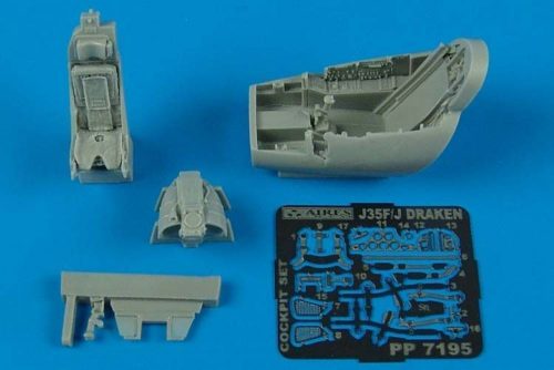 Aires J35F/J Draken cockpit set für Hasegawa Bausatz 1:72 (7195)