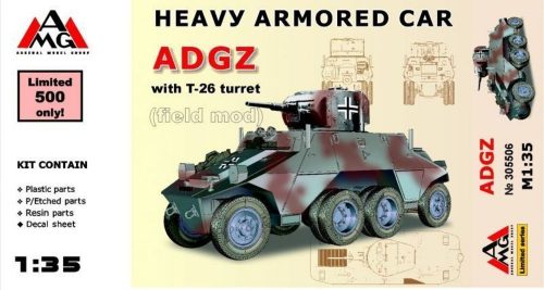 AMG Heavy Armored Car ADGZ with T-26 turret( field mod) 1:35 (AMG35506)